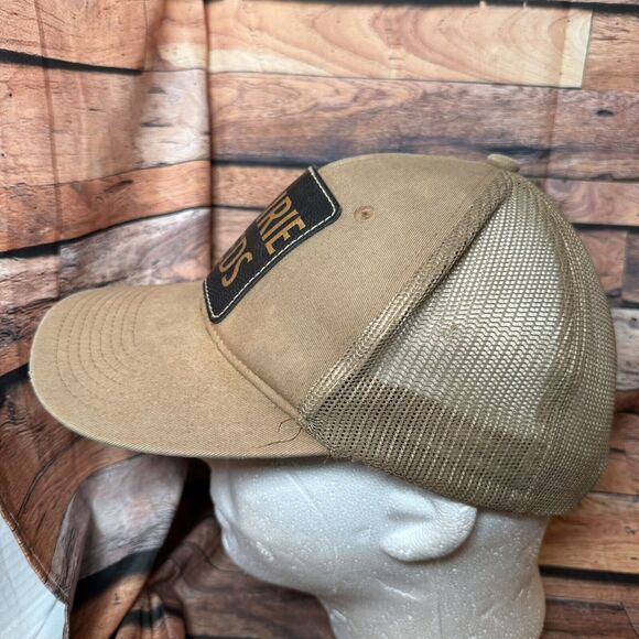 Prairie Seeds Logo Hat Mesh SnapBack Adjustable Brown Cap Leather Patch Farm - Picture 4 of 8